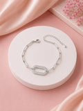 Silver Crystal Link Bracelet