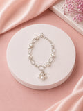 Silver Pearl Charm Bracelet