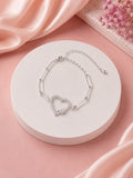 Silver Heart Crystal Bracelet