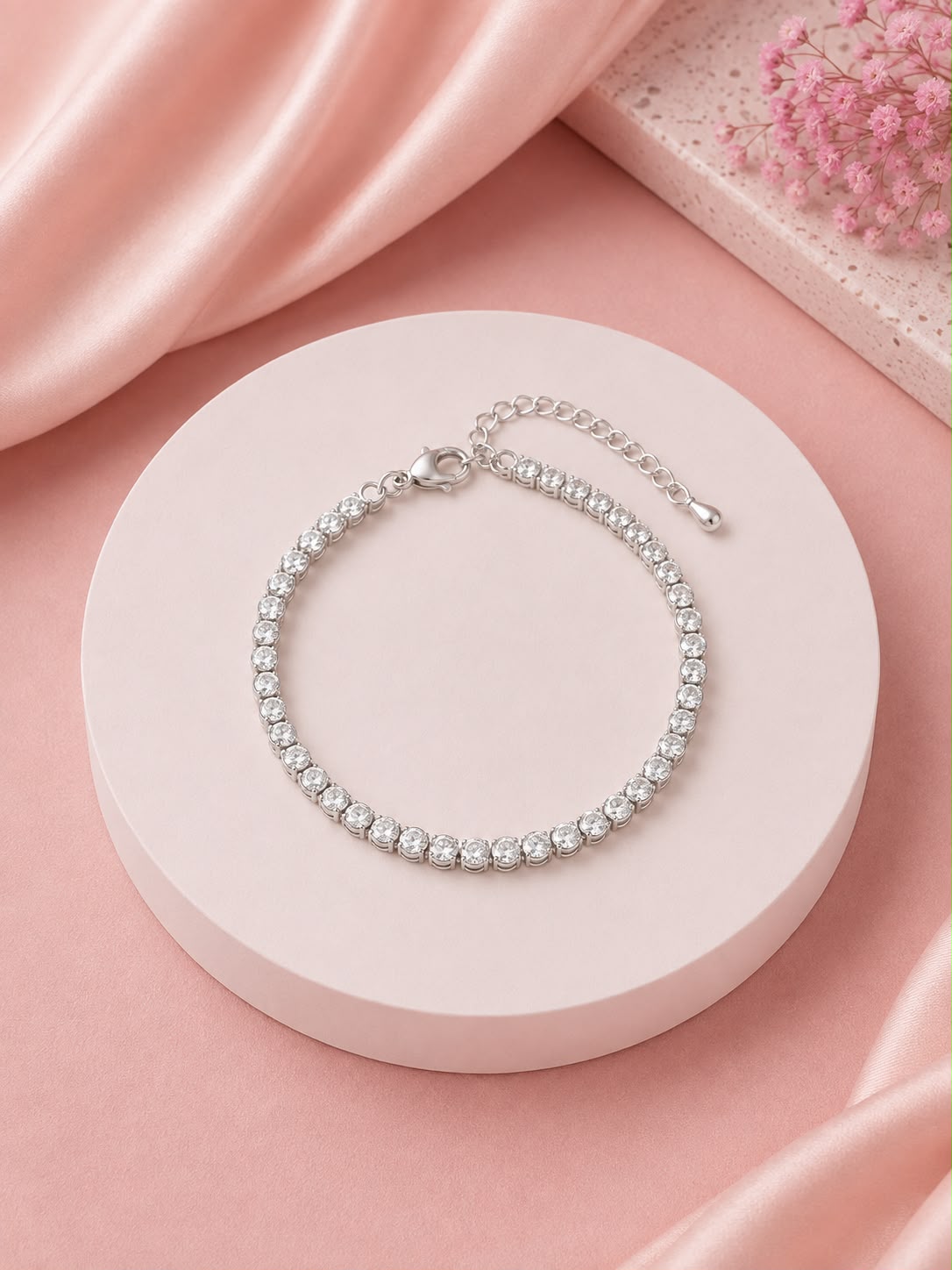 Silver Crystal Tennis Bracelet
