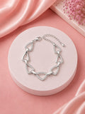 Silver Heart Link Bracelet