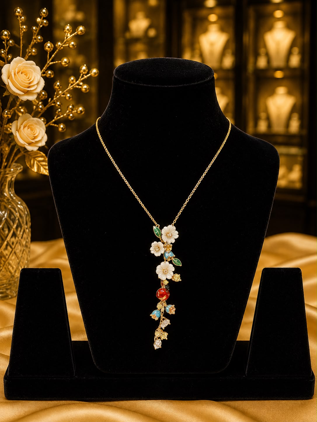 Elegant Floral Statement Pendant 🌸✨