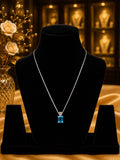 Elegant Blue Crystal Silver Pendant 💎✨