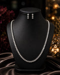 925 Sterling Silver Diamond Necklace &amp; Earrings Set