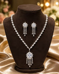 925 Sterling Silver Crystal Necklace &amp; Earrings Set