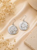 Silver Circle Drop Earrings