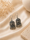 Oxidised Silver Jhumka Earrings