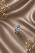 Blue Gemstone Floral Ring