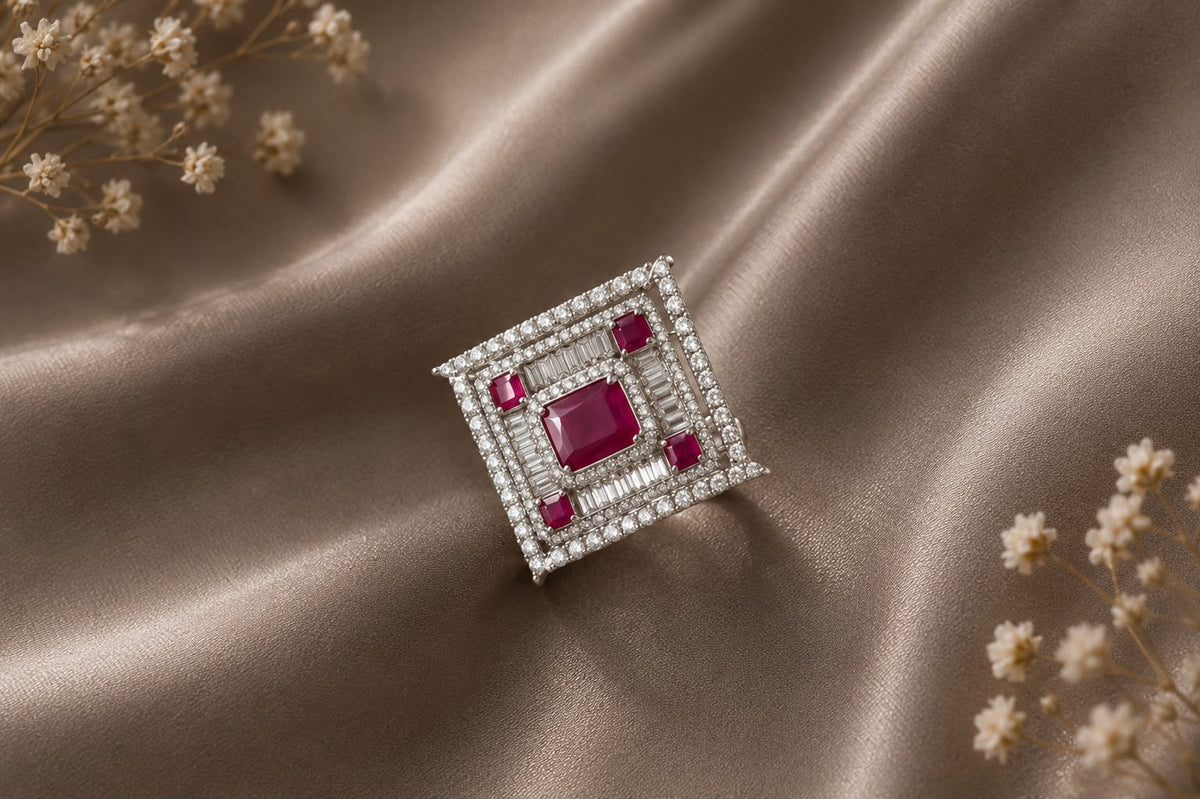 Ruby Geometric Statement Ring