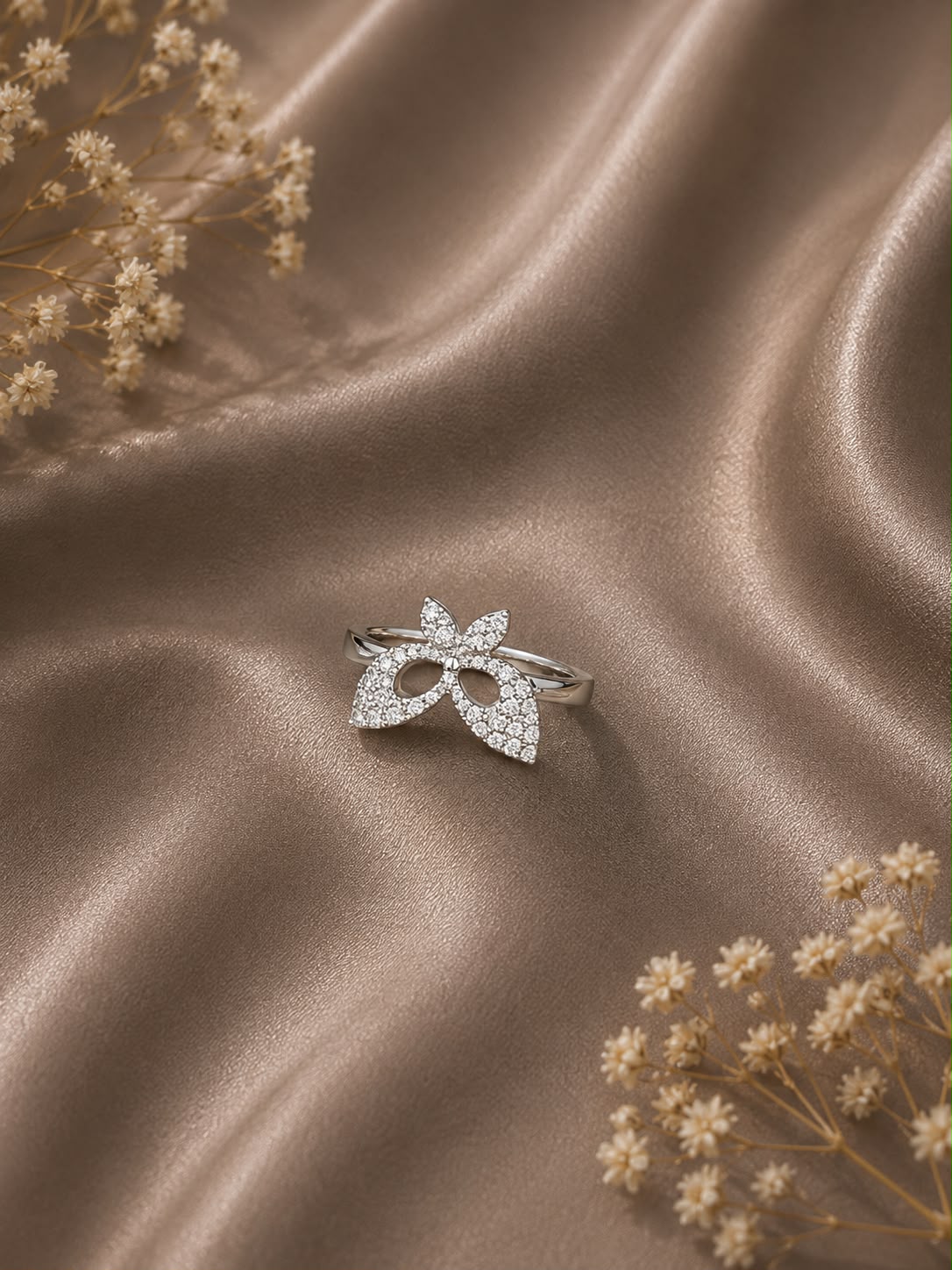 Elegant Butterfly Diamond Ring