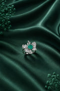 Emerald Floral Statement Ring
