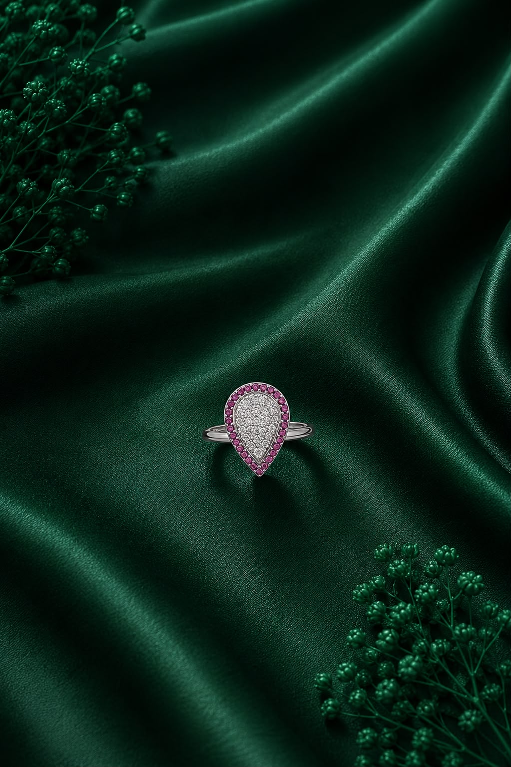 Pink Teardrop Diamond Ring