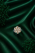 Golden Floral Diamond Ring