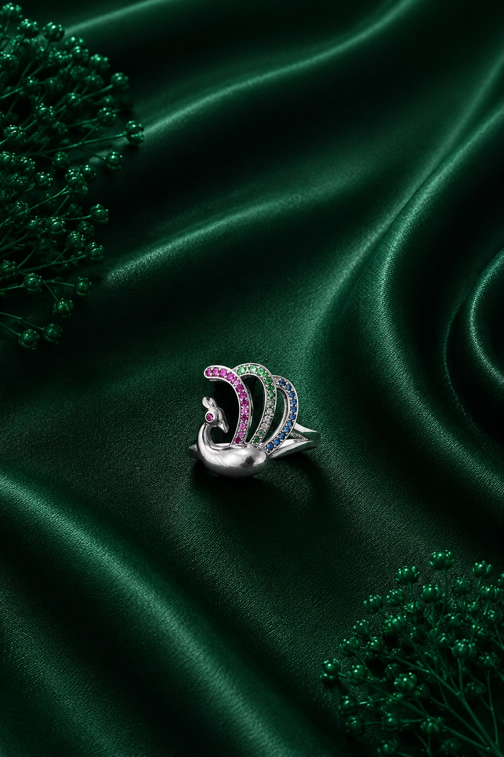 Colorful Peacock Statement Ring