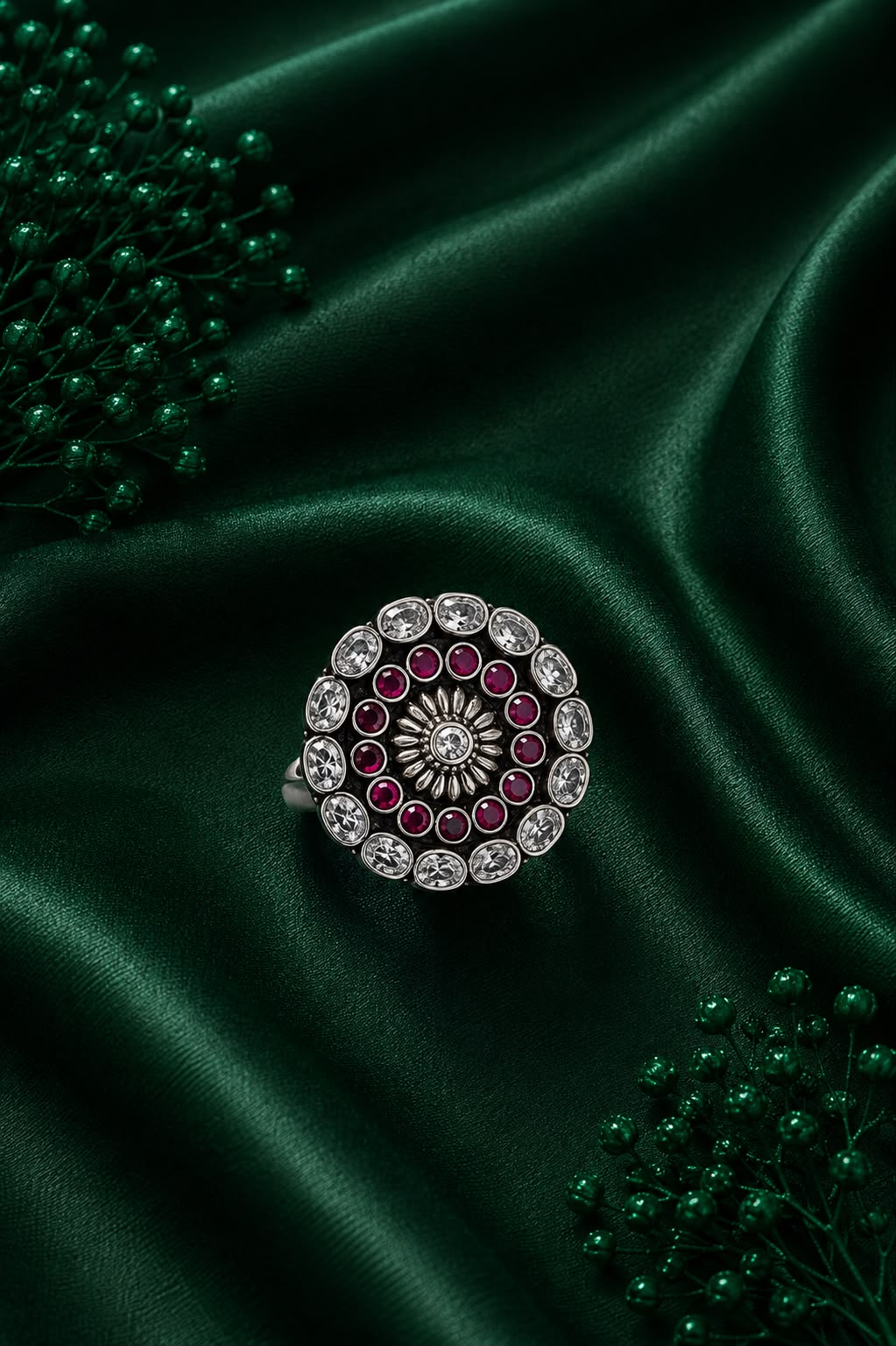Ruby Halo Statement Ring