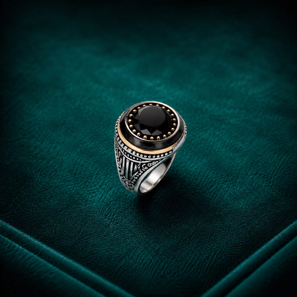 Black Gemstone Statement Ring
