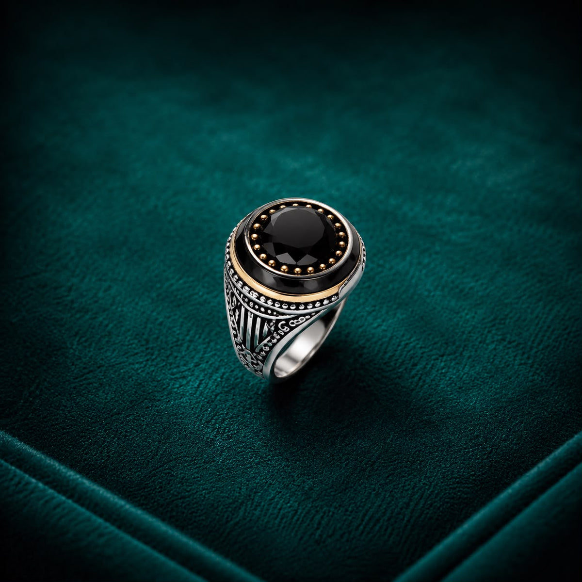 Black Gemstone Statement Ring