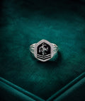 Black &amp; Silver Geometric Statement Ring
