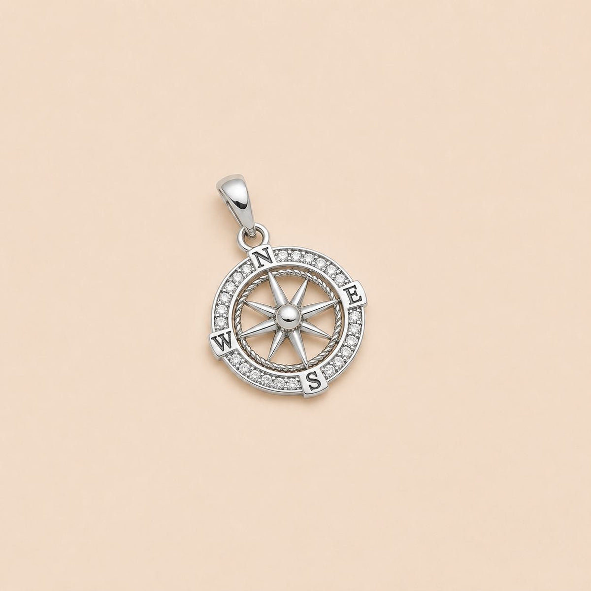 elegant Silver Compass Locket