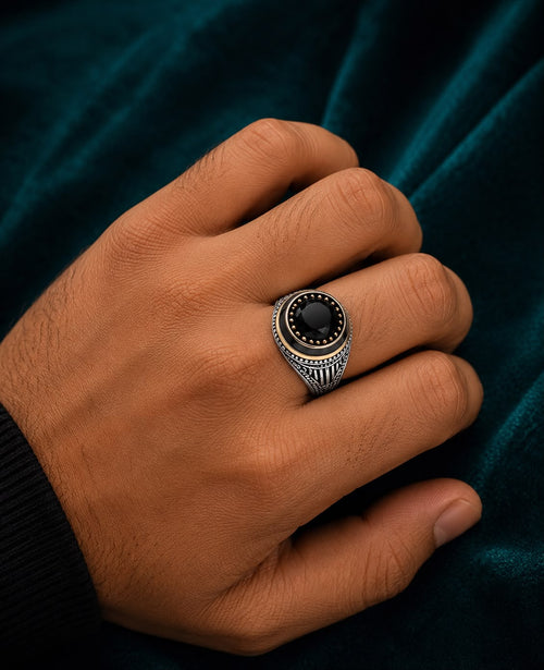 Black Gemstone Statement Ring